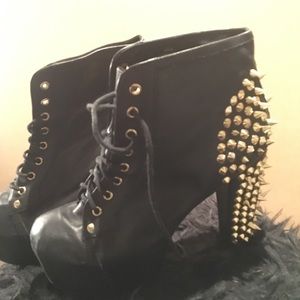 Black and Gold Jeffrey Campbell Lita Spike